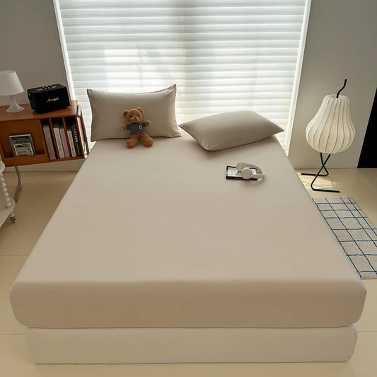 Solid Color Fit Sheet Single Double Queen Size Fitted Cover 90 120x200 150x200 180x200