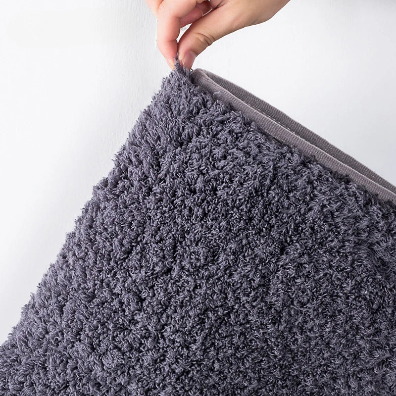 Long hair absorbent bathroom mat