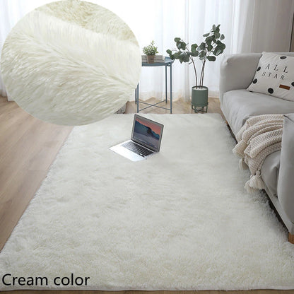 White Fluffy Hall Carpet