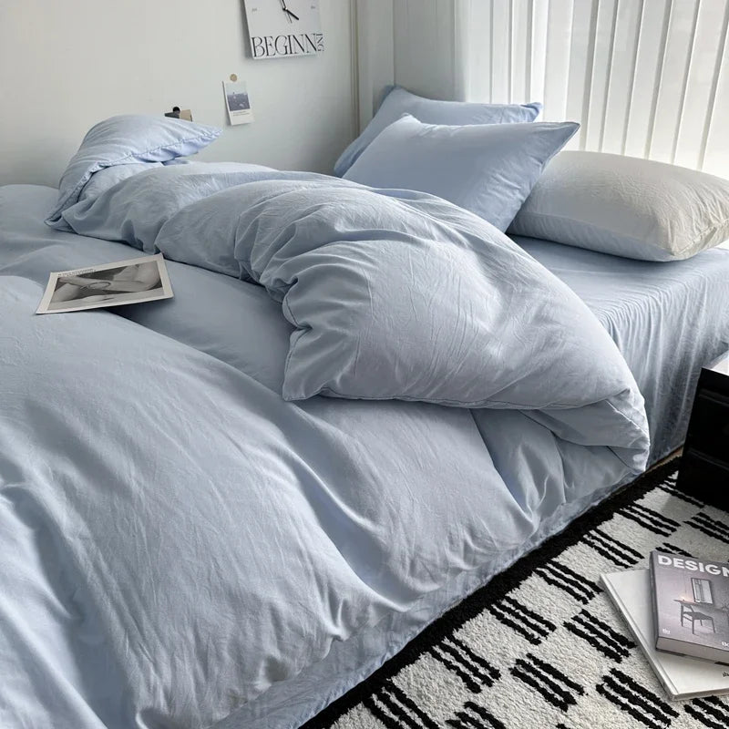Bed Linen Solid Cotton Bedding Set with Sheet