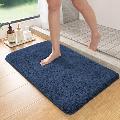 Long hair absorbent bathroom mat