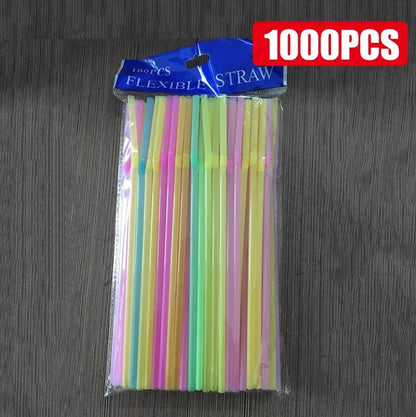 100-1000Pcs Drinking Straws Colorful & Black