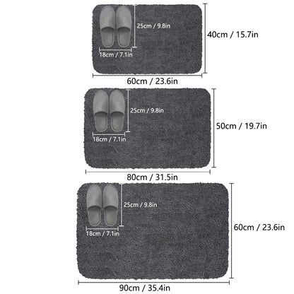 Long hair absorbent bathroom mat