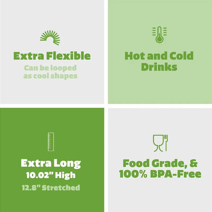 100-1000Pcs Drinking Straws Colorful & Black