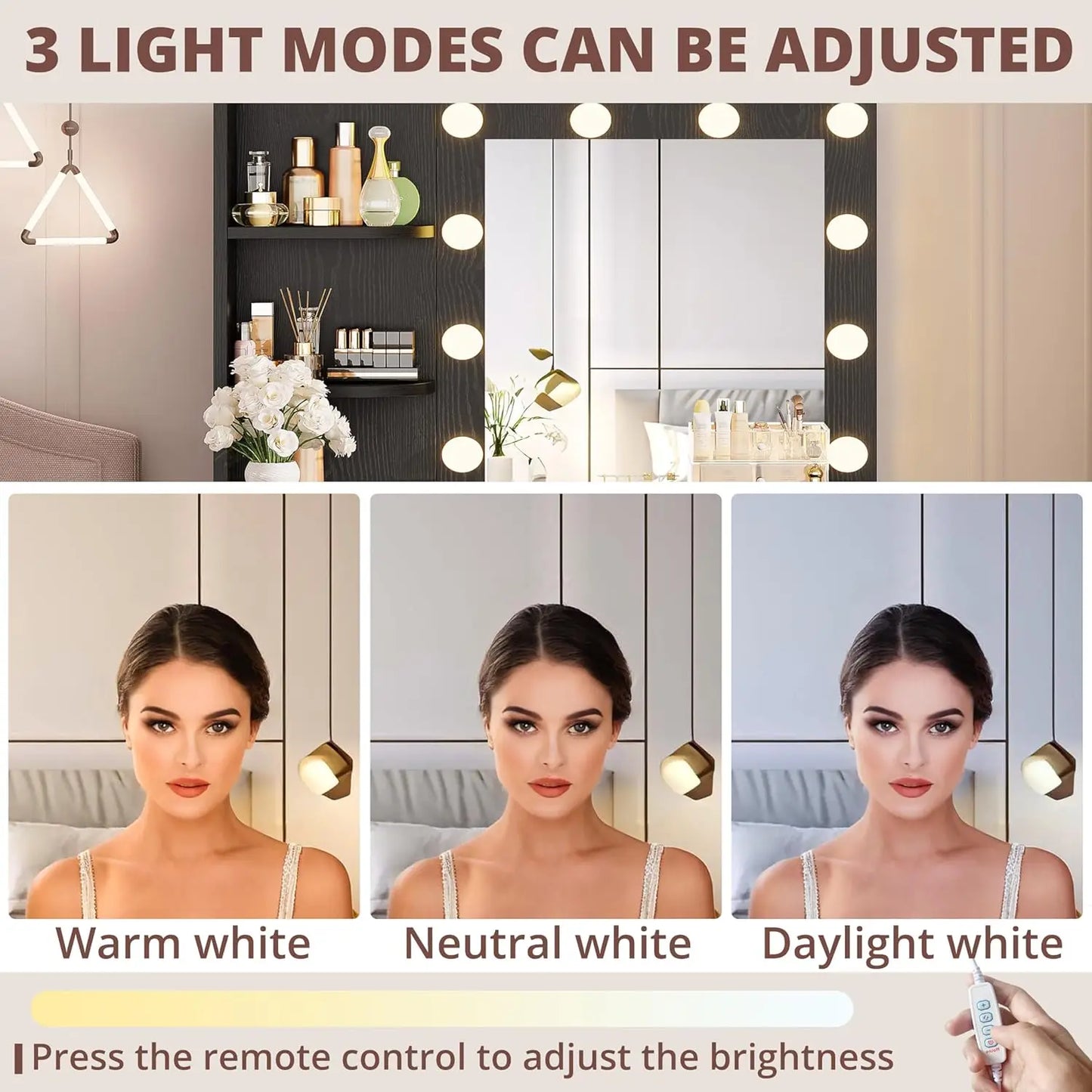 Small Makeup Vanity Table with 5 Drawers