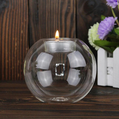 Clear Glass Tea Spot Candle Holder