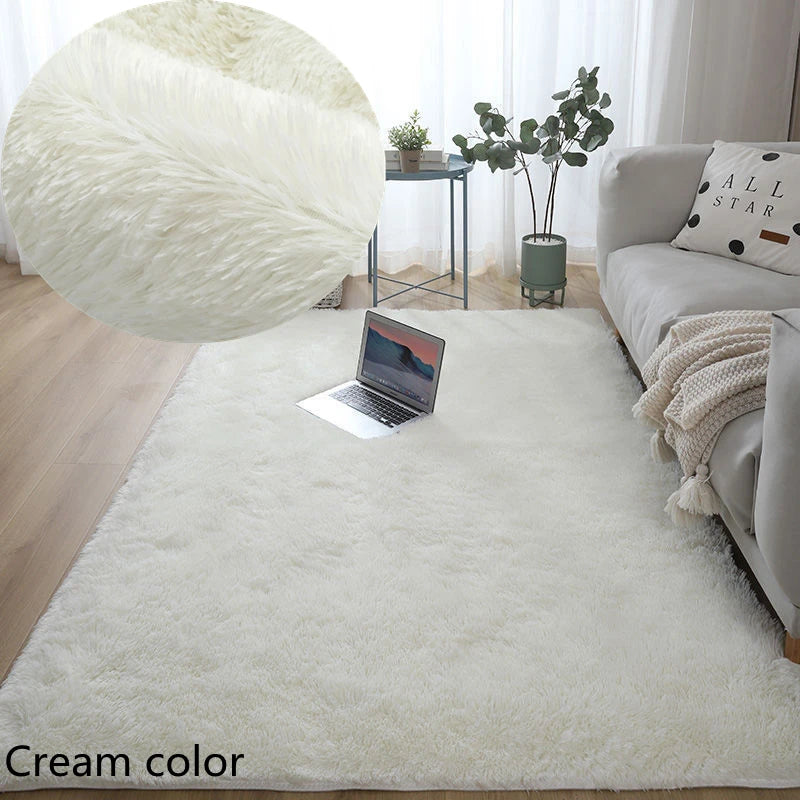 White Fluffy Hall Carpet