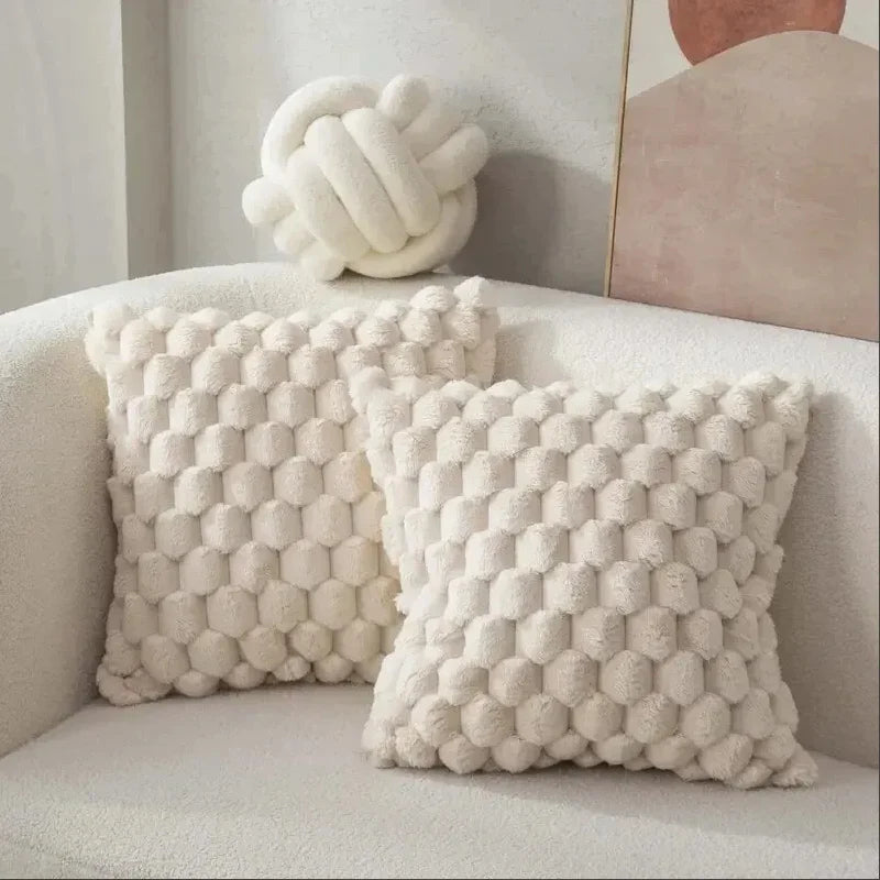 1pcs Pineapple Grid Turtle Pattern Cushion Cover 3D Soft Plush Throw Pillowcase Living Room Sofa Bedroom Home Room Decor