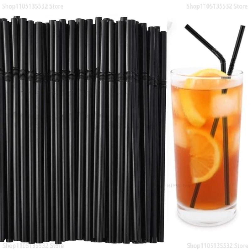 100-1000Pcs Drinking Straws Colorful & Black