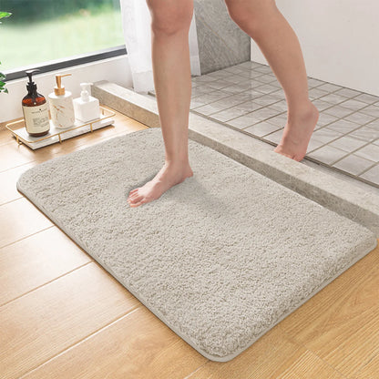 Long hair absorbent bathroom mat