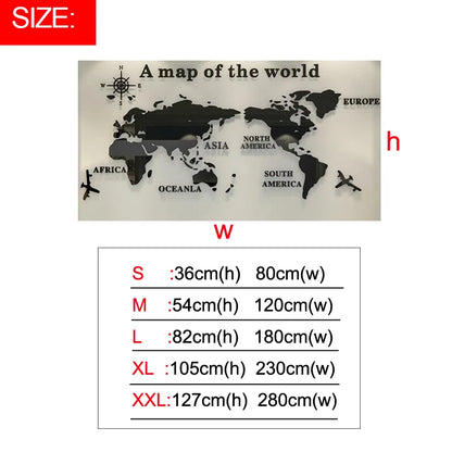 Mirror World Map Acrylic 3D Wall Stickers