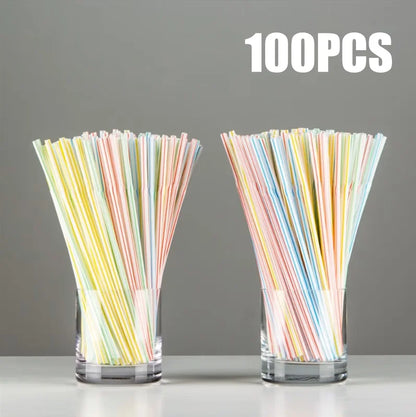 100-1000Pcs Drinking Straws Colorful & Black
