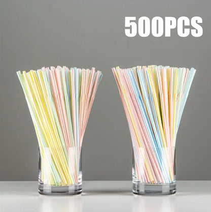 100-1000Pcs Drinking Straws Colorful & Black