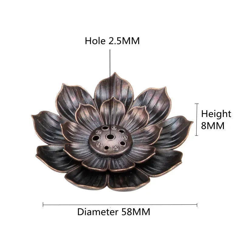 Incense Stick Holder Alloy Lotus Line Incense Burner