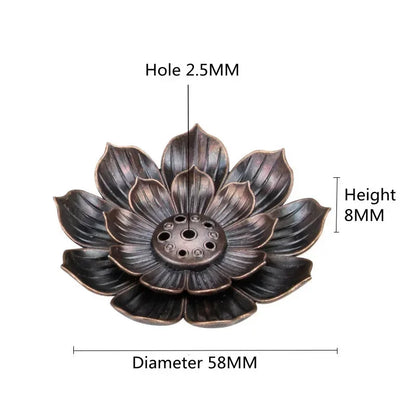 Incense Stick Holder Alloy Lotus Line Incense Burner