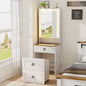 Small Compact Makeup Vanity Set with Hidden Storage Stool