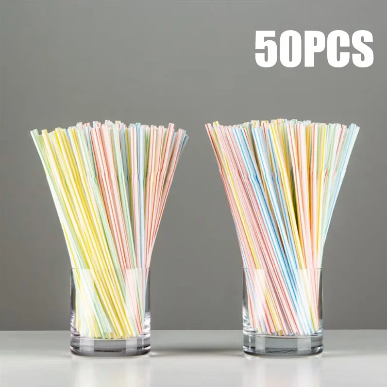 100-1000Pcs Drinking Straws Colorful & Black