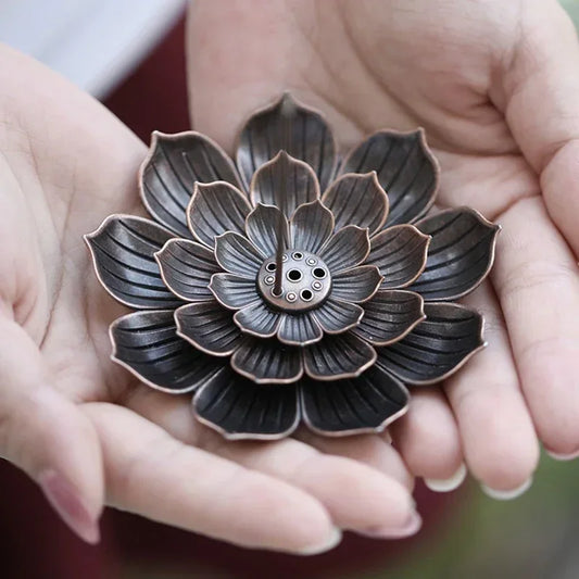 Incense Stick Holder Alloy Lotus Line Incense Burner