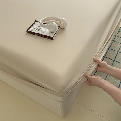 Solid Color Fit Sheet Single Double Queen Size Fitted Cover 90 120x200 150x200 180x200