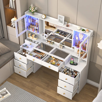 Makeup Vanity with Charging Station