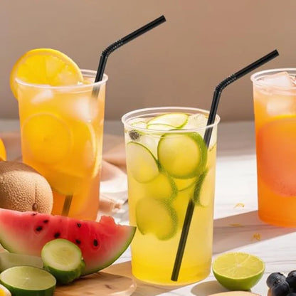 100-1000Pcs Drinking Straws Colorful & Black