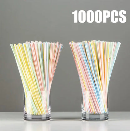 100-1000Pcs Drinking Straws Colorful & Black