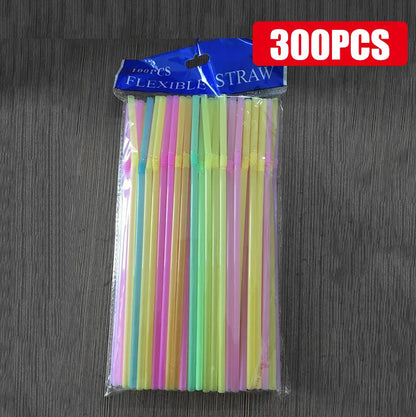 100-1000Pcs Drinking Straws Colorful & Black