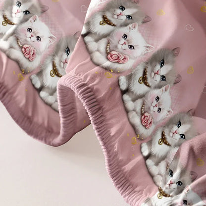 cute cat patterned frosted bedsheet