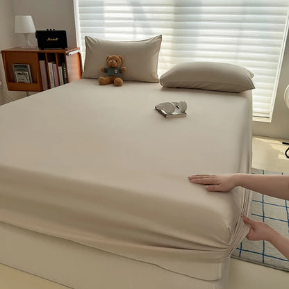 Solid Color Fit Sheet Single Double Queen Size Fitted Cover 90 120x200 150x200 180x200