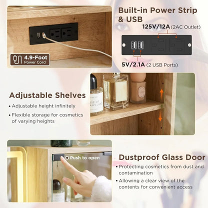 48" Modern Fluted Makeup Vanity Desk