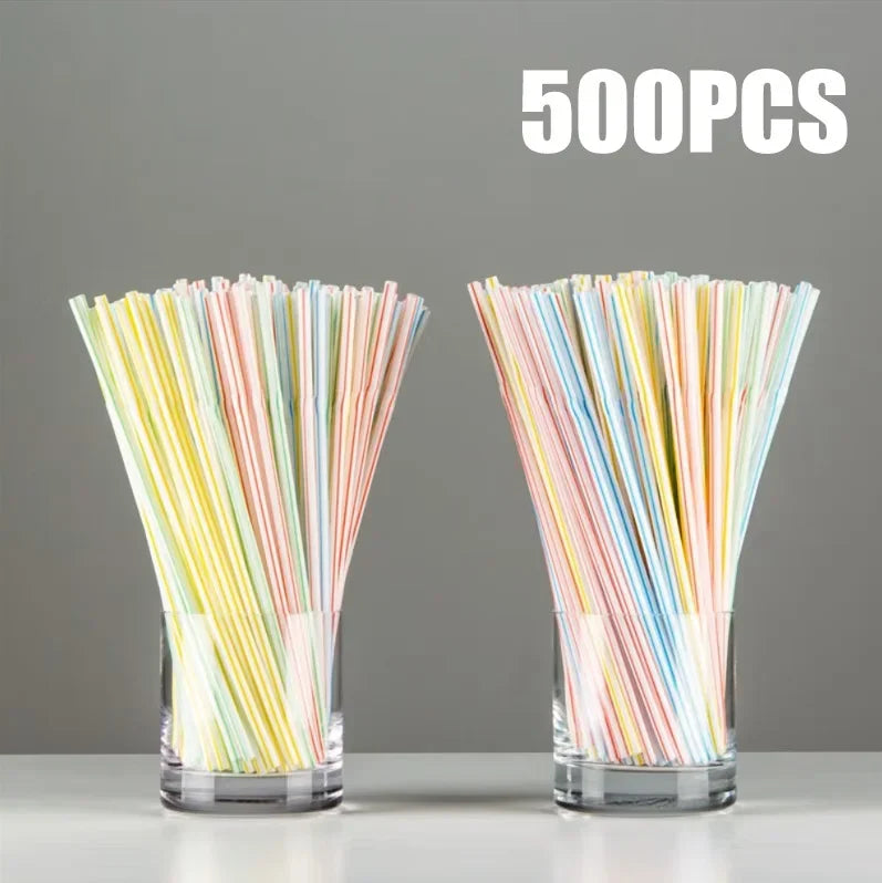 100-1000Pcs Drinking Straws Colorful & Black
