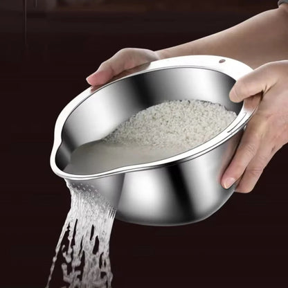 Rice Washer Strainer Bowl
